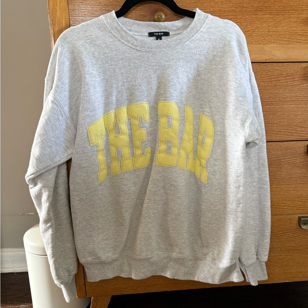 The Bar Gray Crewneck with Yellow Accents